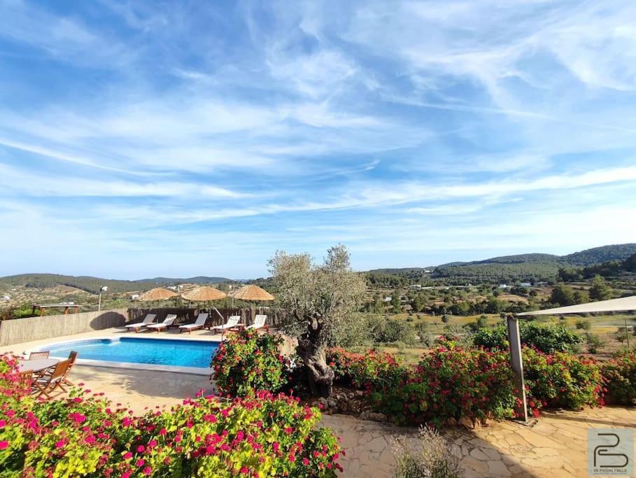Casa Can Lluc Con Piscina, Jardin Y Vista Al Campo Сан-Мигель-де-Балан Экстерьер фото