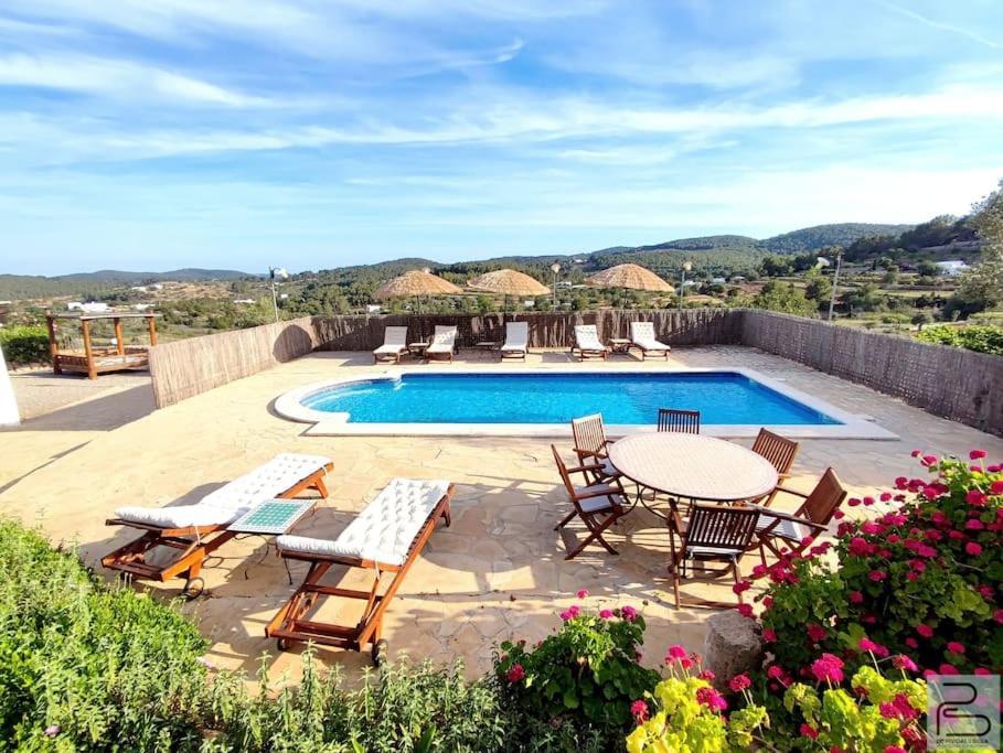 Casa Can Lluc Con Piscina, Jardin Y Vista Al Campo Сан-Мигель-де-Балан Экстерьер фото