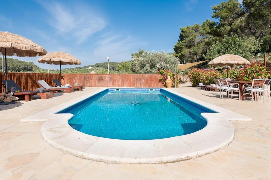 Casa Can Lluc Con Piscina, Jardin Y Vista Al Campo Сан-Мигель-де-Балан Экстерьер фото